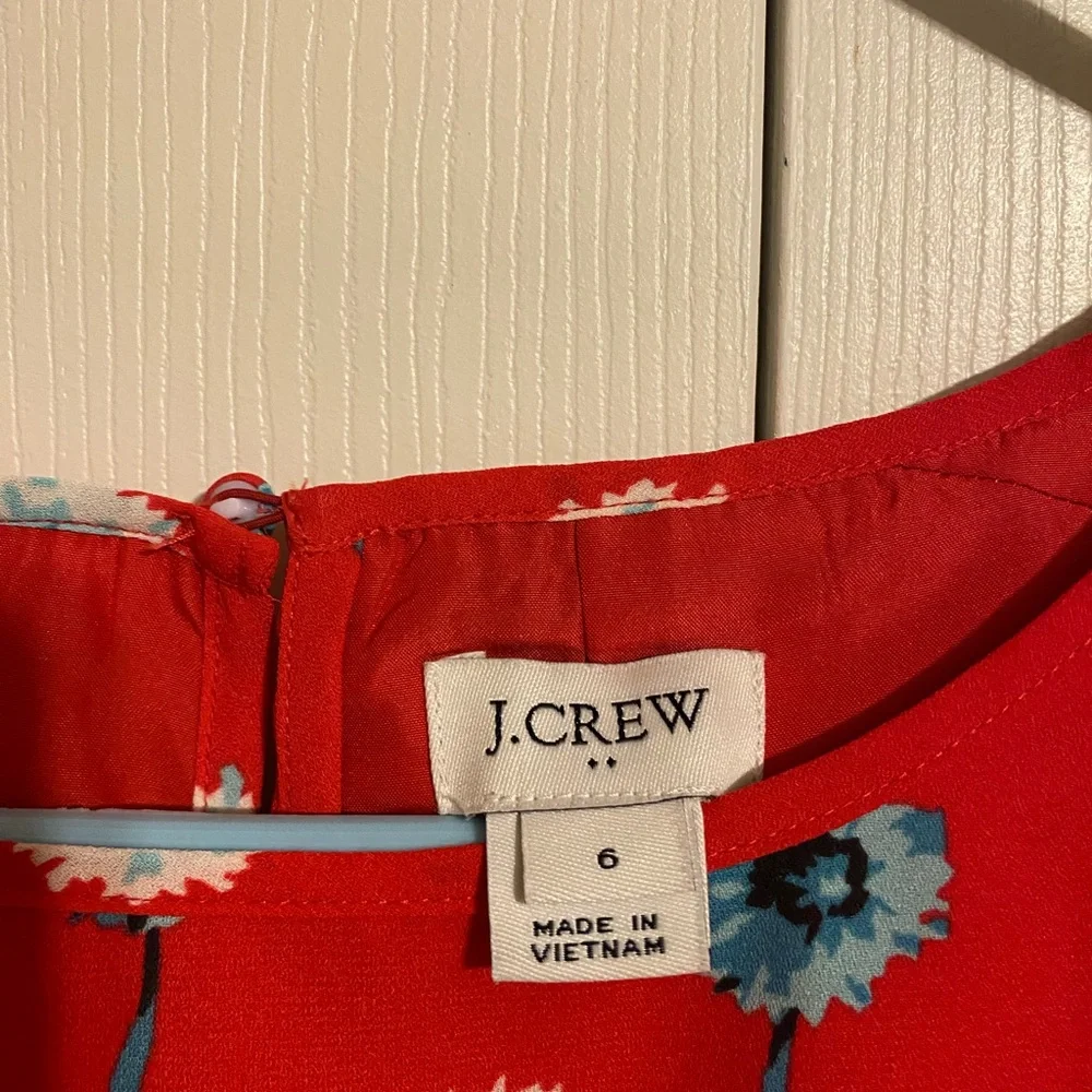 J. Crew Red Floral Americana Mini Dress